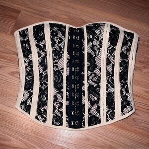 Black and Cream Lace Corset